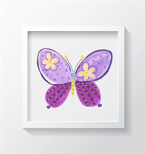 Purple Butterfly Wall Art For Kids Bedrooms And Nurseries Di Lewis