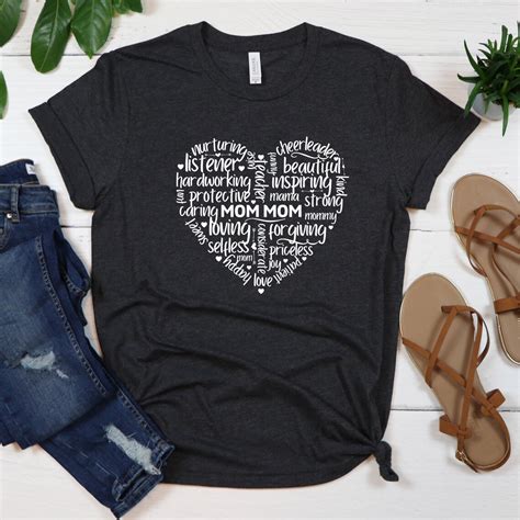 Mom Mom Heart Shirt Mothers Day Shirt T For Mom Mom Etsy