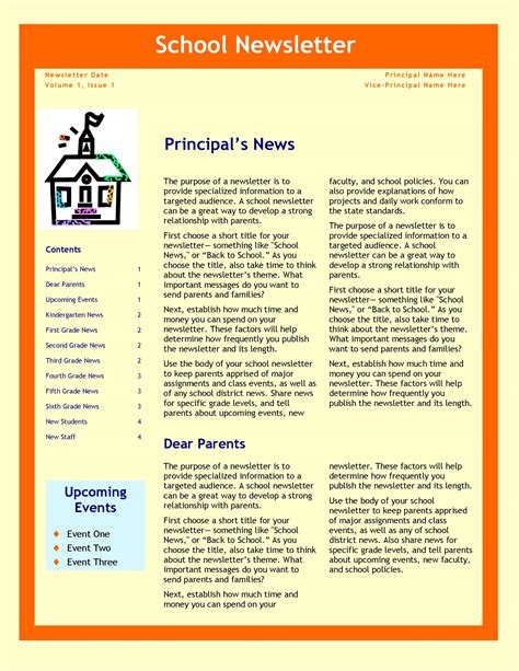 First Grade Simple Newsletter Template : Classroom Newsletter Template 12 Free Word Pdf ...