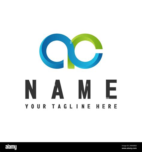 Letter Ac Font In Connect With Blue And Green Gradients Image Graphic