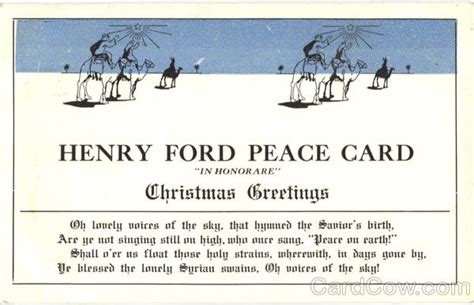 Henry Ford Peace Card Christmas