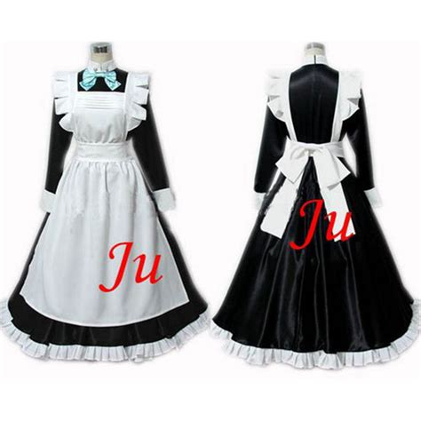 Us 11574 French Sexy Sissy Maid Cotton Lockable Dress Uniform Cosplay Costume Tailor Made