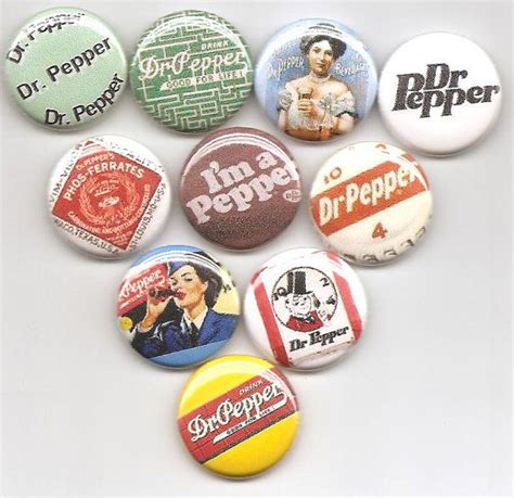 Dr Pepper Soda Pop 10 Pinbacks Buttons Pins Badges By Onehappygran 9