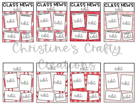 Valentines Day Newsletter Templates L Editable Etsy