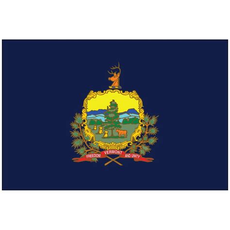 Vermont State Flag Flagpole Man