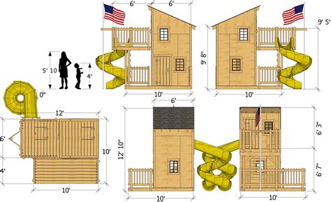 Loft Clubhouse Plan For Kids · 10x10ft And 12x12ft Pauls Playhouses