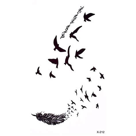 Flying Bird Sparrow Silhouette Temporary Tattoo Ideas For Women