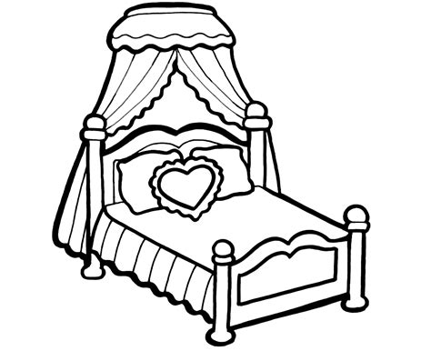 Bed Coloring Pages Colouring Drawing Draw Kids Beds Hospital Printable