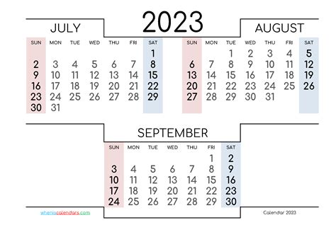July 2023 And August 2023 Calendar Printable Mobila Bucatarie 2023