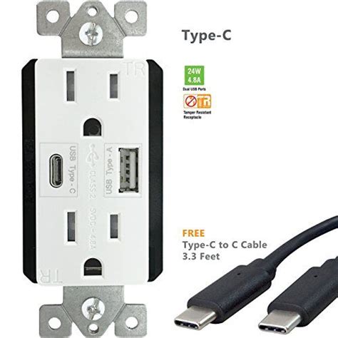 Topgreener Tu21548ac 48a24w Typec Usb Charger Outlet Ultrahighspeed2 Tr