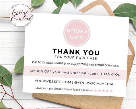 Thank You For Shopping Card Template Poshmark Etsy Business Etsy Uk