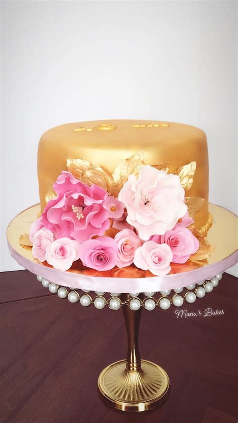 Anniversary Cake Gold Cake Flowers Cake Elegant Cake Gorgeous Cake Anniversary Cake Elegant