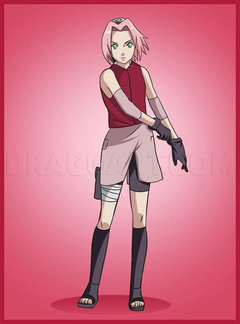 How To Draw Sakura Shippuden Step By Step Drawing Guide By Dawn