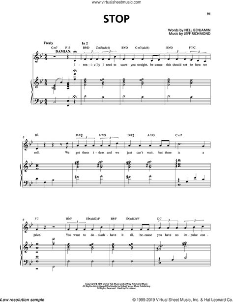 Stop From Mean Girls The Broadway Musical Sheet Music For Voice And