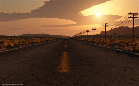 Descargar Gratis Carretera Puesta Del Sol Disposicin Desierto Fondos