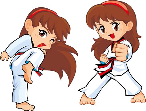 Cartoon Karate Girl Clip Art