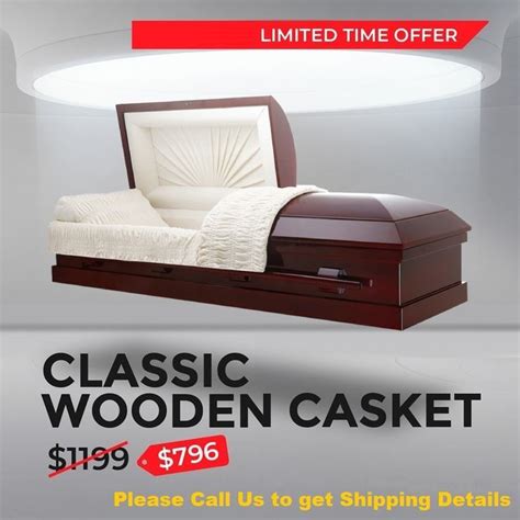 Classic Mahogany Veneer Wood Casket With Ivory Velvet Interior Wood