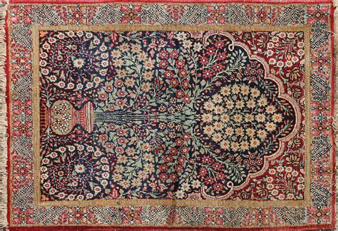 bonhams a kashan silk rug central persia 205 x 128cm 81 x 60cm