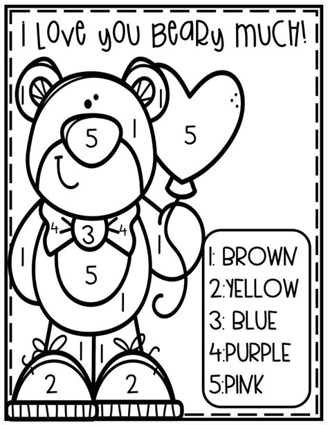Valentines Color By Number Free Printables There Are 7 Designs Total To