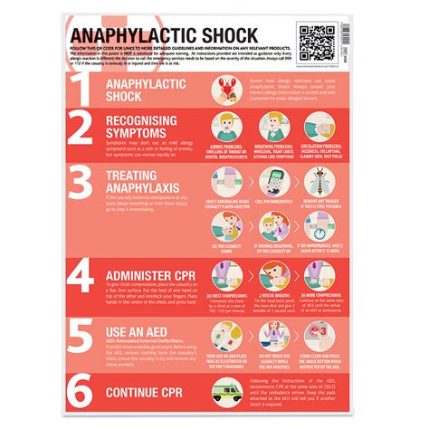 Anaphylactic Shock First Aid Guidance Poster Laminated Pack Of 10