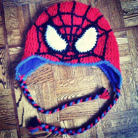 Crocheted Spiderman Hat I Made B Man Base Hat Pattern By Repeat