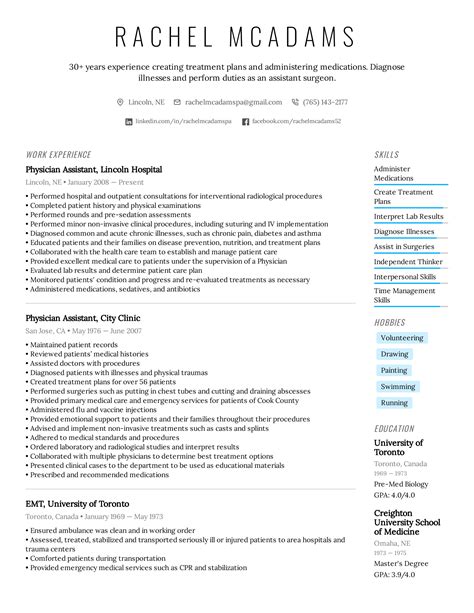 Physician Assistant Resume Example And Writing Tips For 2022