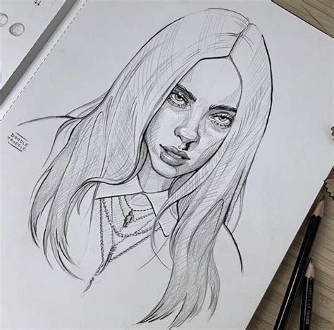 By Eilish In 2020 Celebrity Drawings Art Sketches Billie Eilish