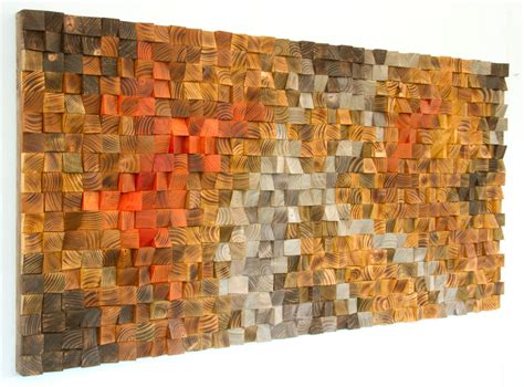 Large Rustic Art Wood Wall Sculpture Abstract Painting On Wood Art