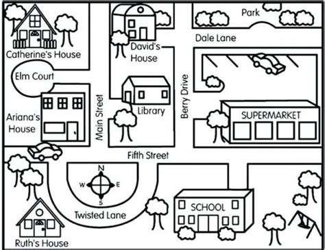 Neighborhood Maps Worksheets Printables With Images Social Studies