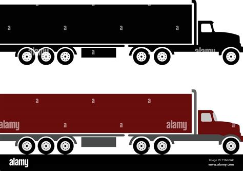 Semi Truck And Trailer Simple Illustration Vector Stock Vector Image