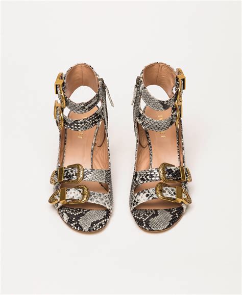 Python Print Sandals With Buckles Woman Unique Variant Twinset Milano
