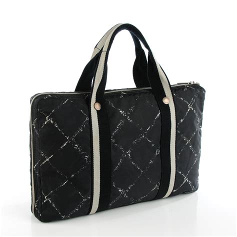 Chanel Nylon Travel Laptop Bag Black 131255