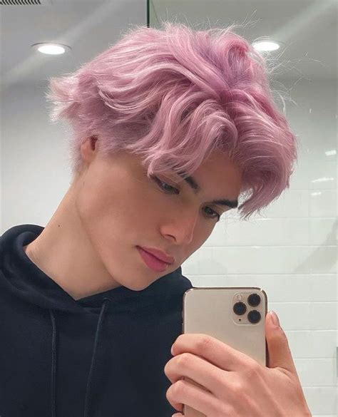 Pastel Pink Hair Male Nathanial Maxey