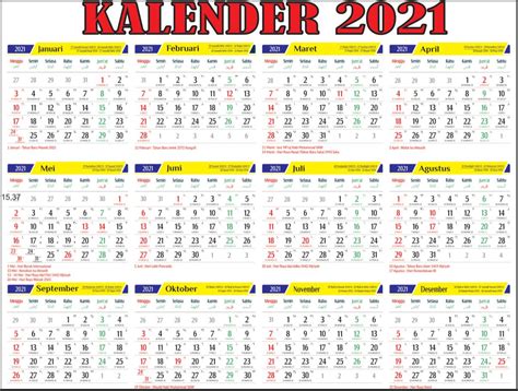 Kalender 2021 Beserta Tanggal Merah Latest News Update