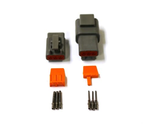 Deutsch Dtm 3 Pin Connector Kit 20 Ga Solid Contacts Ebay