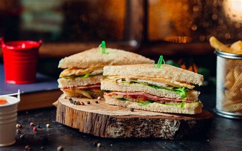 Download Wallpapers Sandwich Fast Food Bacon Sandwiches Bread