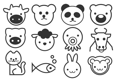 Outline Cute Animals Brushes Free Photoshop Brushes At