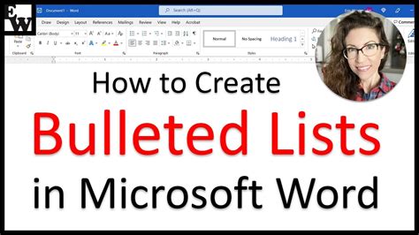 How To Create Bulleted Lists In Microsoft Word Youtube