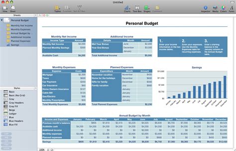 iwork numbers personal budget template