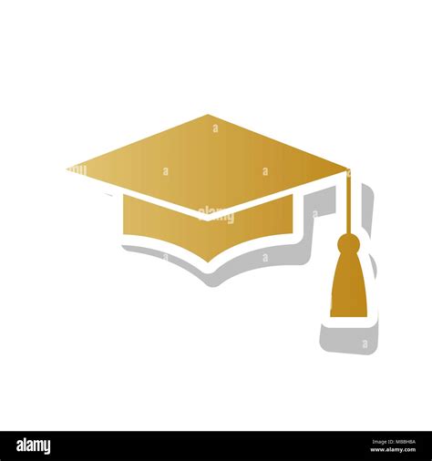 Mortar Board Or Graduation Cap Education Symbol Vector Golden