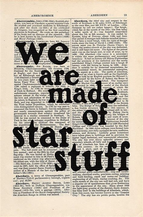 We Are Made Of Star Stuff Quote Print On An Antique Page Etsy