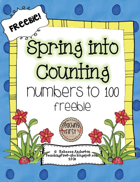 Teaching First Freebie Spring 100s Charts