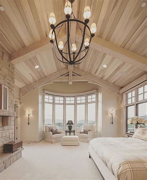Master Bedroom Suite With Wooden Cathedral Ceilings Dream Master