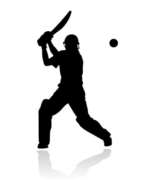 Cricket Player In Action Silhouette Wall Mural Pixers We Live To