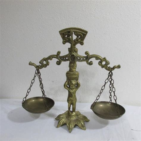 Brass Scales Of Justice Ornate Vintage Figurine Balance Etsy