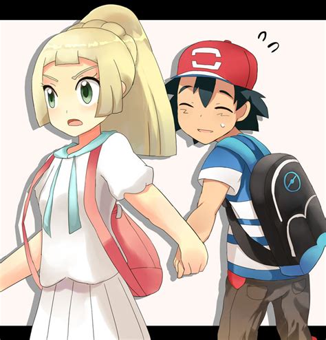 Lillie And Ash Ketchum Pokemon And More Drawn By Kuriyama Danbooru