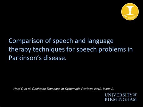 Ppt Speech And Language Therapy For Parkinsons Disease Powerpoint