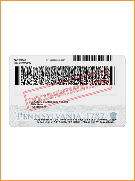 Pennsylvania Driver License Psd Template Documents Edit