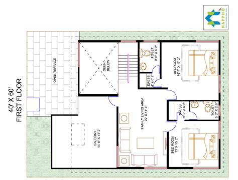4 Bhk Floor Plan For 40 X 60 Plot 2400 Square Feet267 Squareyards