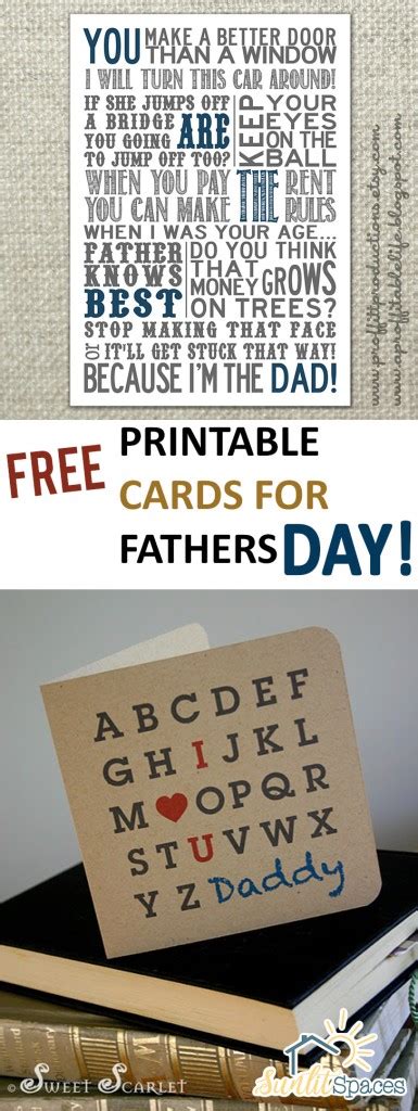 Cute father's day card from daughter, dad birthday card from daughter, best dad card, sweet thank. Free Printable Cards for Fathers Day!
